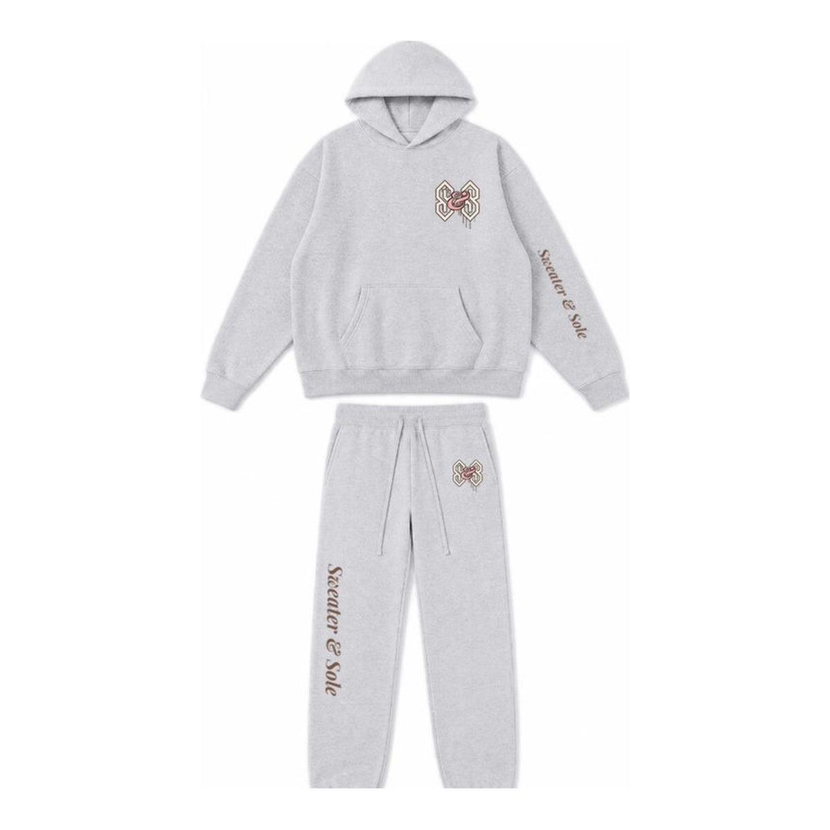 L05 Street hoodie and sweatpant set in Heather Grey, front