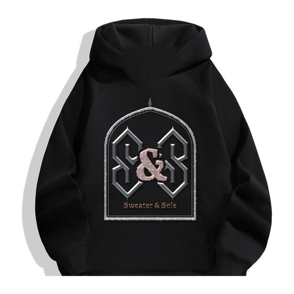 L06 Gothic Crystal hoodie in Black, back