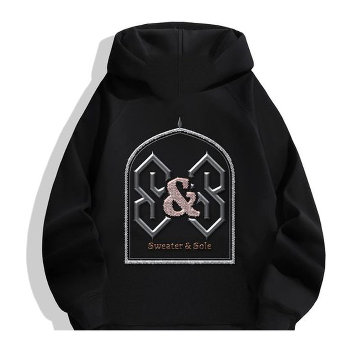 L06 Gothic Crystal hoodie in Black, back