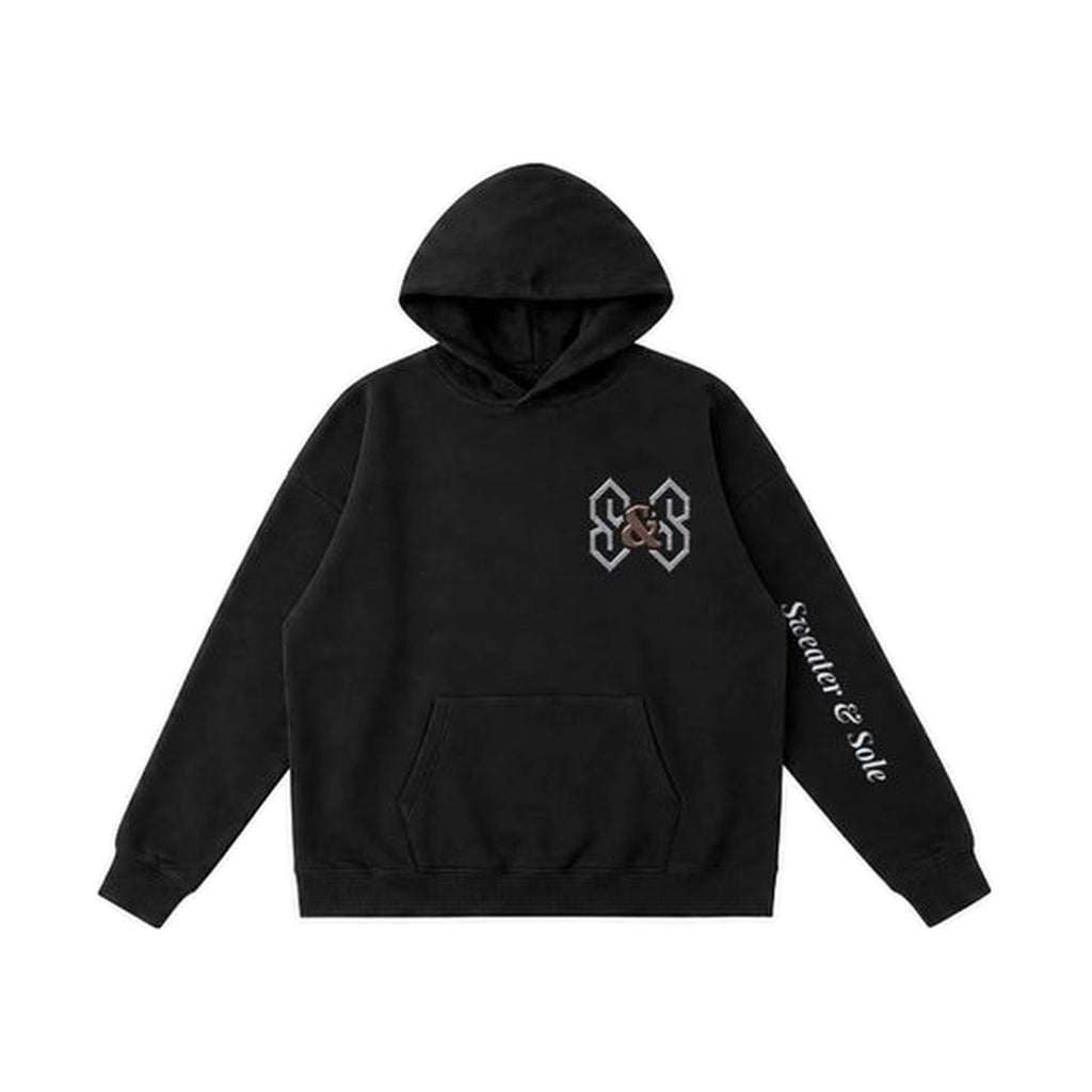 L06 Gothic Crystal hoodie in Black, front