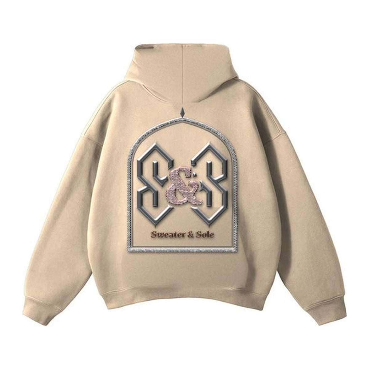 L06 Gothic Crystal hoodie in Khaki, back