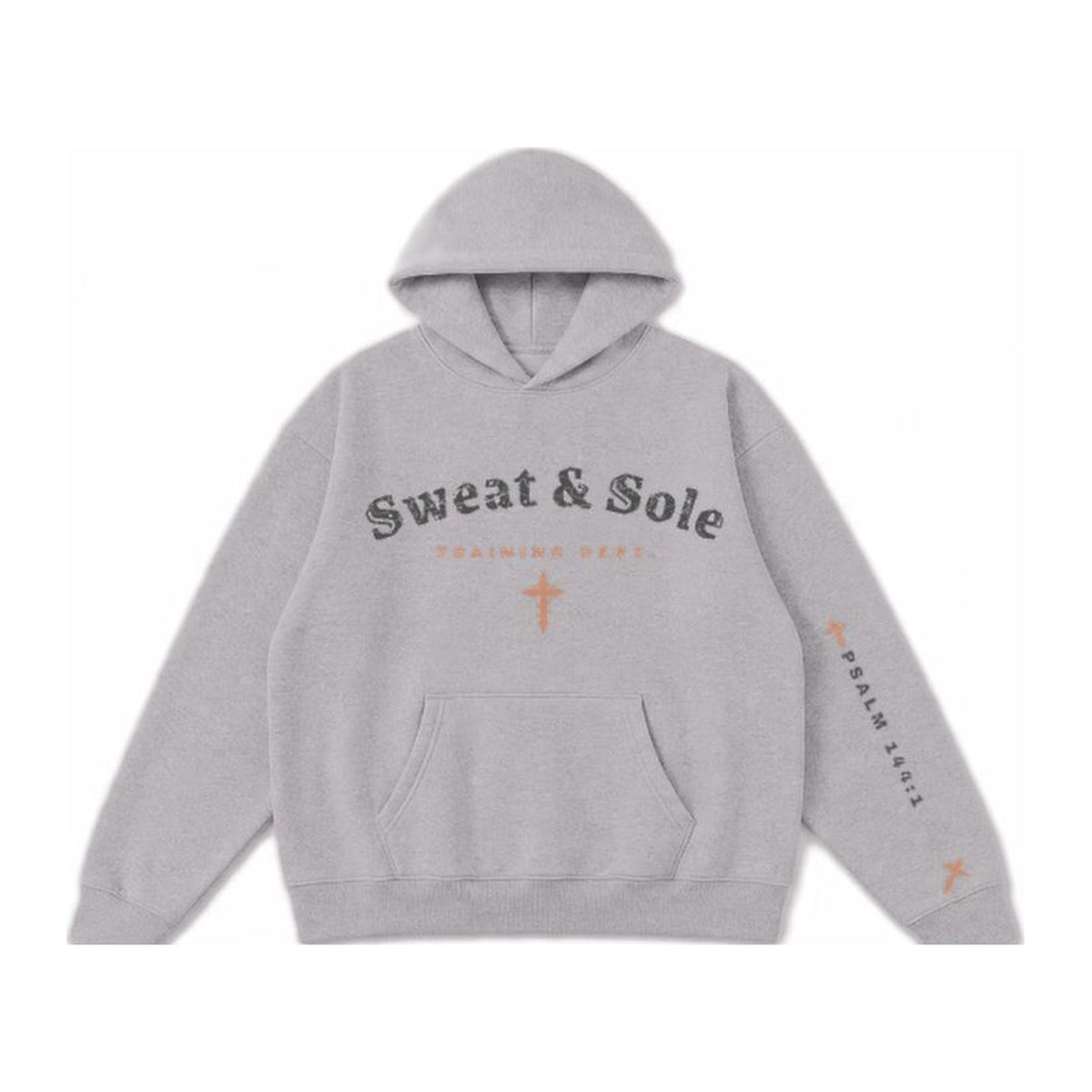 W1 Hands to War hoodie in Cement Grey, front