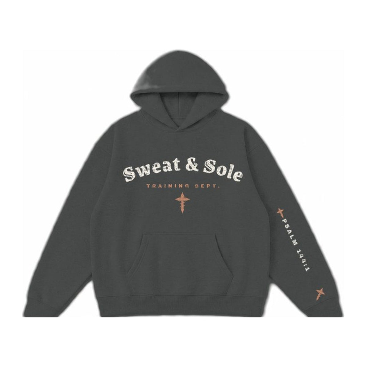 W1 Hands to War hoodie in Charcoal, front