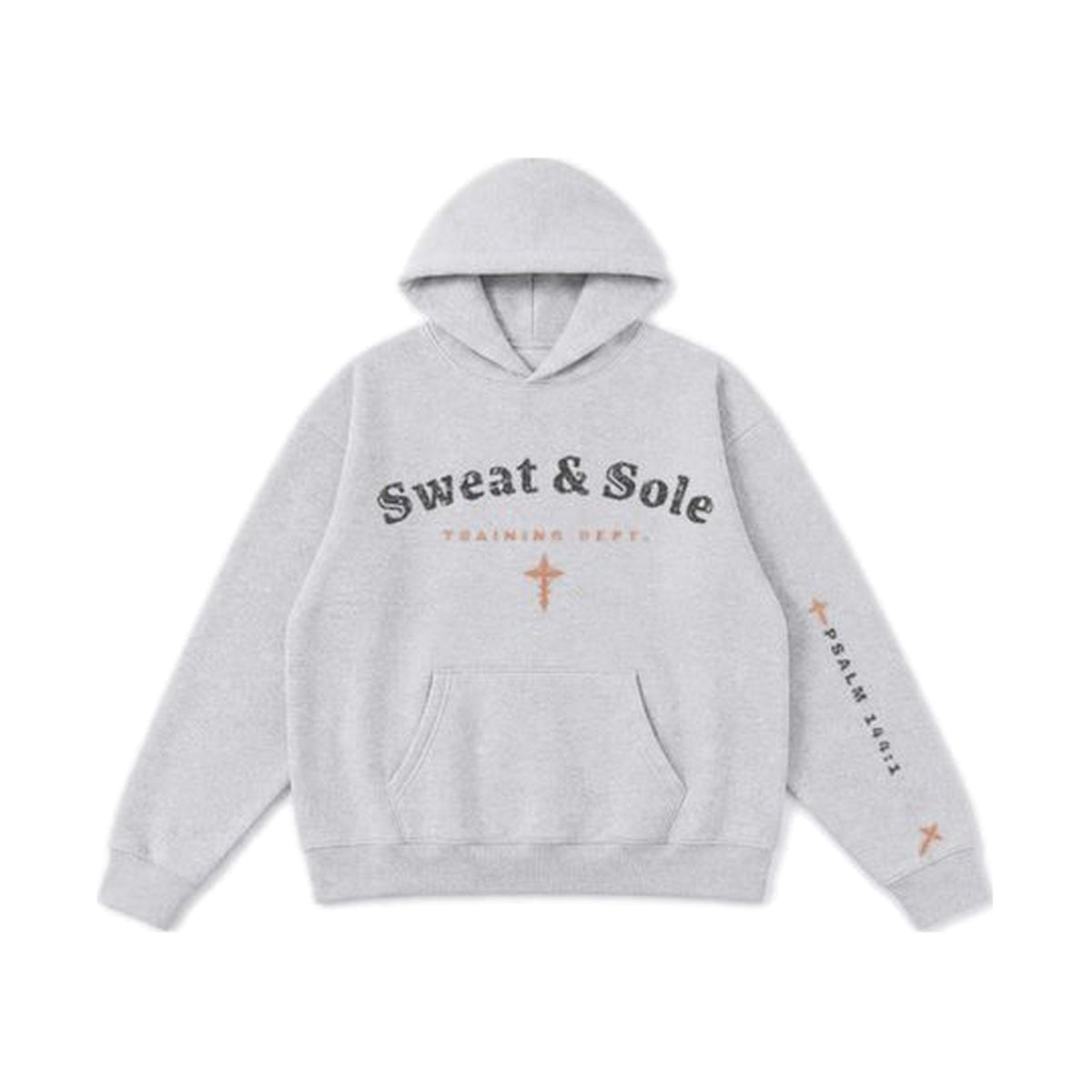 W1 Hands to War hoodie in Heather Grey, front