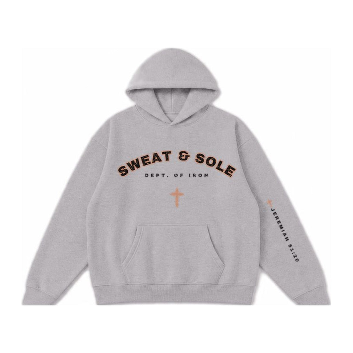 W5 Battle Axe hoodie in Cement Grey, front