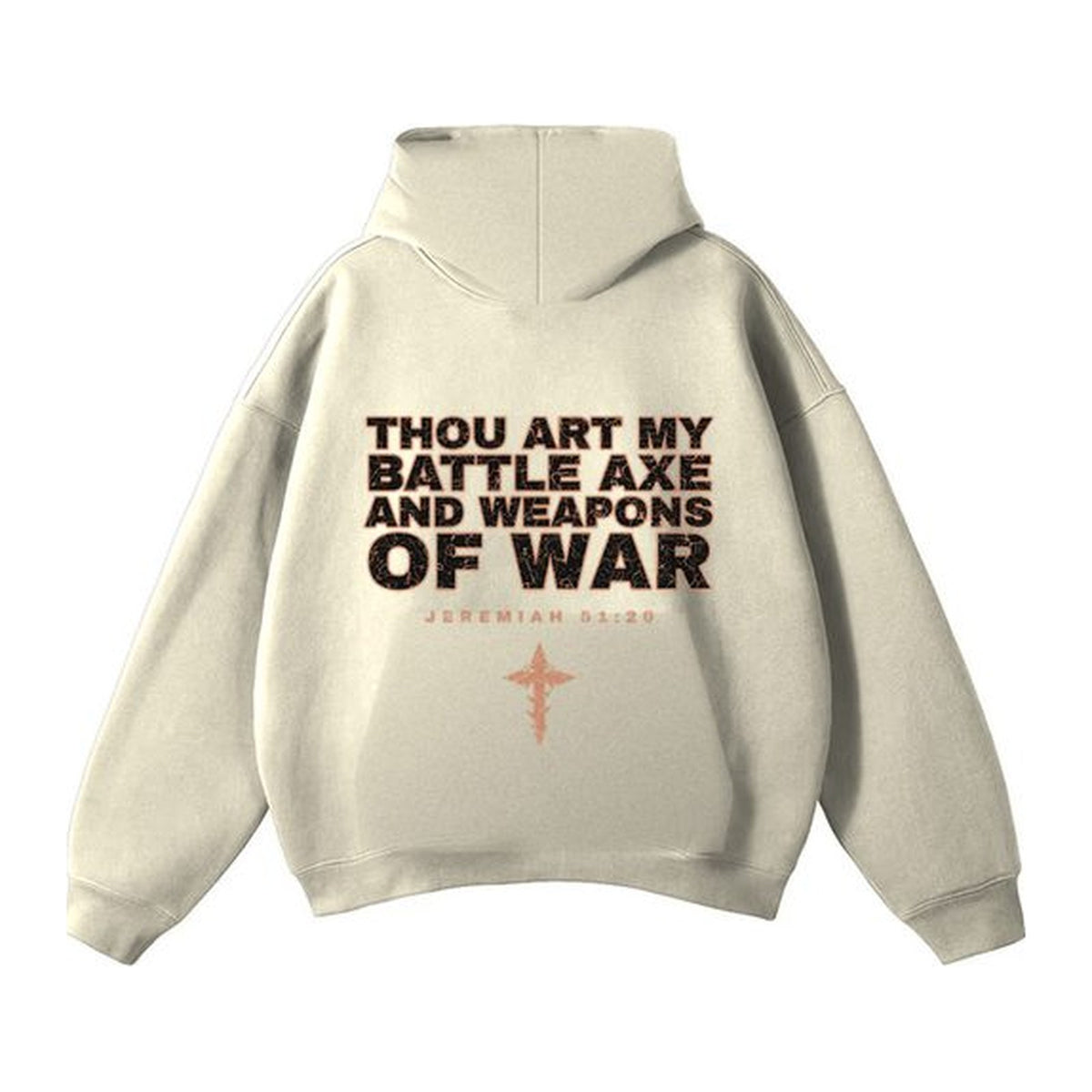 W5 Battle Axe hoodie in Cream, back