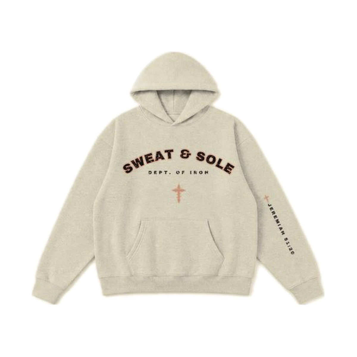 W5 Battle Axe hoodie in Cream, front